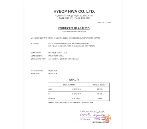 CANXI SILIC HÀN QUỐC – SILICATE CALCIUM FERTILIZER
