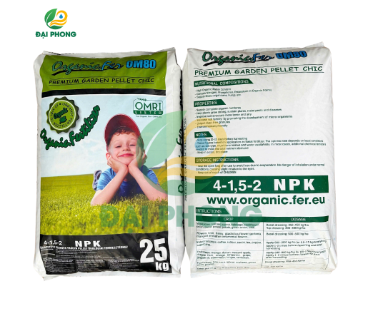 PHÂN BÓN HỮU CƠ ORGANICFER OM 80 (BAO BÌ CẬU BÉ) - HÀN QUỐC 