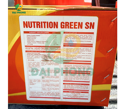 NUTRITION GREEN SN – PHÂN BÓN HỮU CƠ DẠNG LỎNG CAO CẤP THỔ NHĨ KỲ